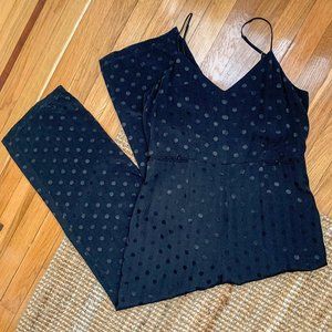 Anthropologie Essential Black Polka Dot Jumpsuit